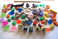 Vtg Gumball Charm Cracker Jack 60's HK LOT Vending machine plastics prizes  toys