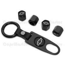 4pcs Chevrolet Car Wheels Black Tire Valve Dust Stem Air Caps Keychain Ring 4pcs Chevrolet Car Wheels Black Tire Valve Dust Stem Air Caps Keychain Ring