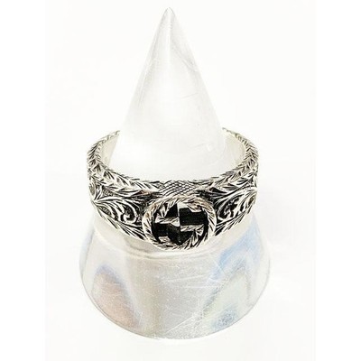 Gucci Interlocking G Ring Silver Size 16 Men's Jewelry Vintage