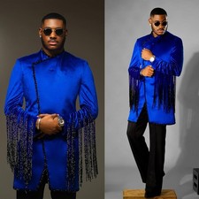 Luxury Tassels Men Suit Regular Fit Wedding Prom Tuxedos Single Breasted Custom