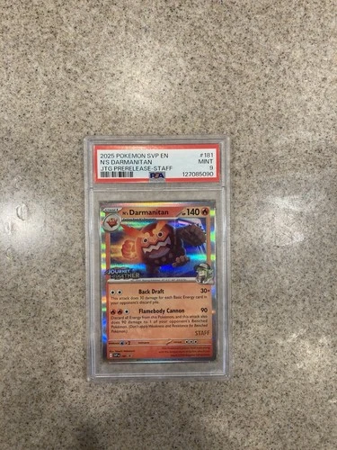 N's Darmanitan - 181 (Prerelease) [Staff] 181 Scarlet & Violet Promo Cards PSA 9