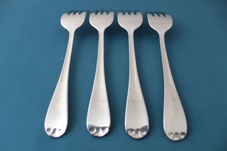 4 tenedores de ensalada Reed & Barton COLBY 18/10 China LIGERO USO 7 1/8" Foto 4 de 4