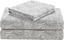 King Size 4 Piece Paisley Multi 100 Cotton Sheets Breathable Soft Bed Sheets