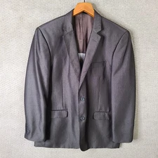 Louis Philippe Jacket Mens 44R Brown Check Blazer Terylene Blend 2 Btn Suit Coat