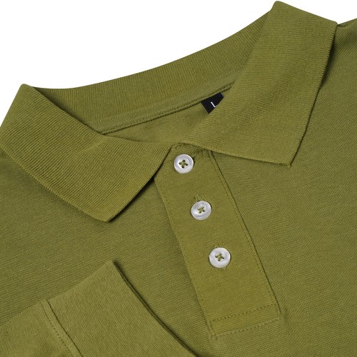 New Mens Long Sleeve Polo Shirts Pique Casual Work Regular Fit Plain Premium Top - Picture 37 of 46