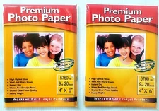 Lot of 2 Premium Photo Paper 5760dpi 20 Sheets of Size 4"x 6" NEW Sealed