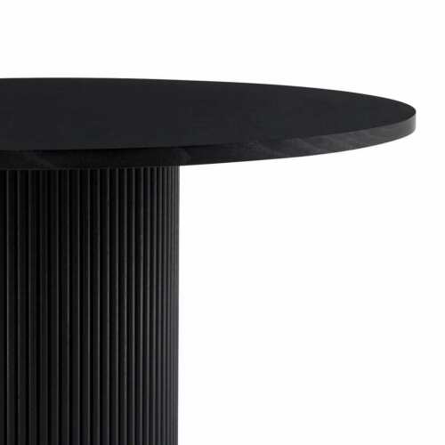Dusk Hattie Black Oak Panel 4-6 Seater Round Dining Table RRP £269 - Picture 2 of 5
