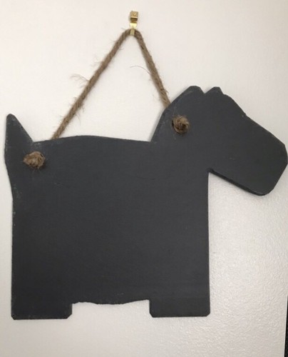 Handmade Slate Dog Chalkboard Shabby Chic Message Memo Blackboard Plaque - Picture 4 of 4