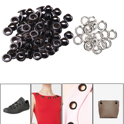 100pcs 6mm Brass Eyelets Grommets Matt Black DIY Leather Crafts Bags Clothing