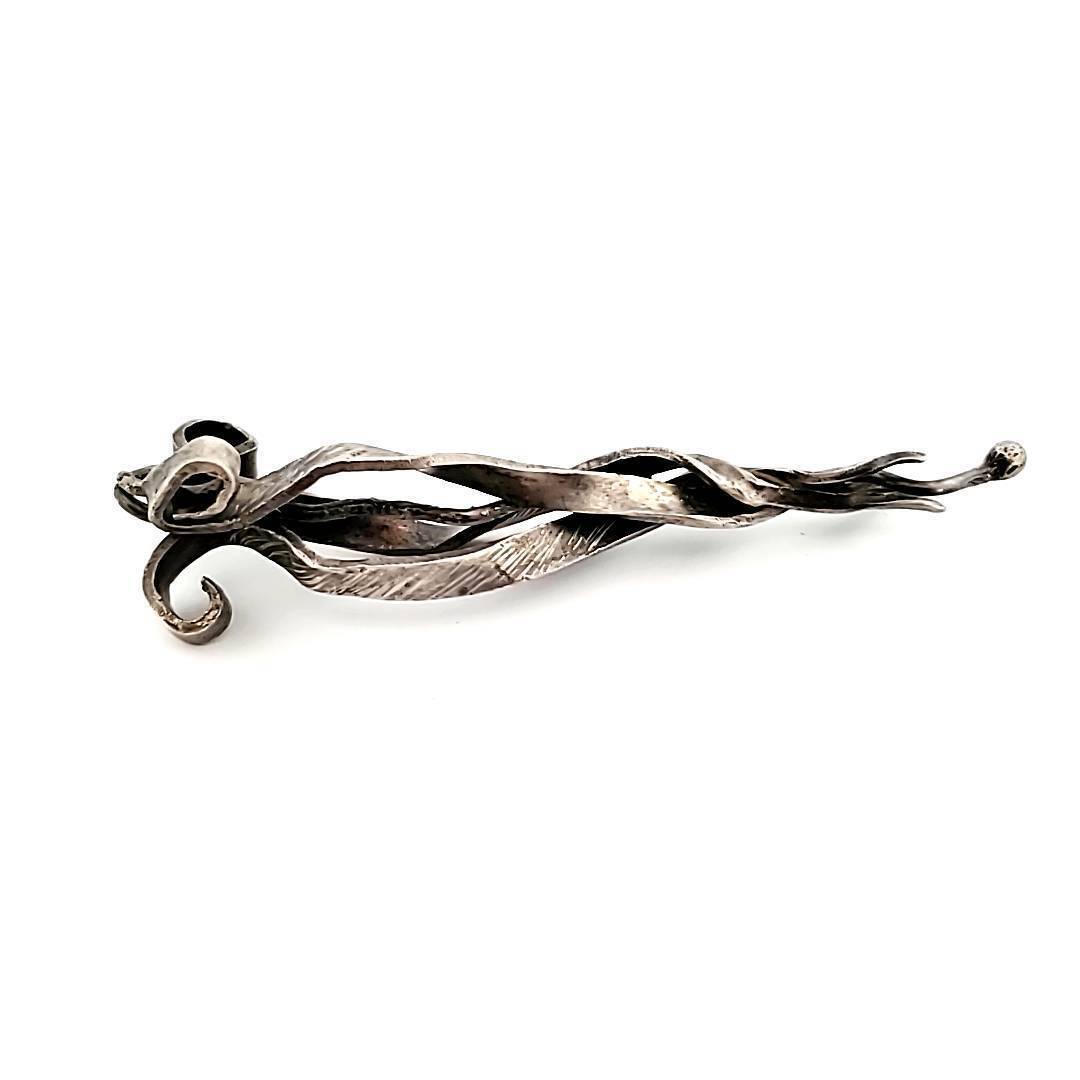 HAND WROUGHT STERLING SILVER MODERNIST PENDANT BY… - image 5