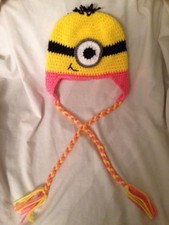 Crocheted Despicable Me Minion Hat ALL SIZES AVAILABLE Handmade