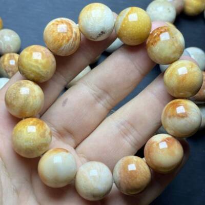 17 MM Natural Coral jade Cuff Men's Bracelet Elastic Teens Classic Office Wear