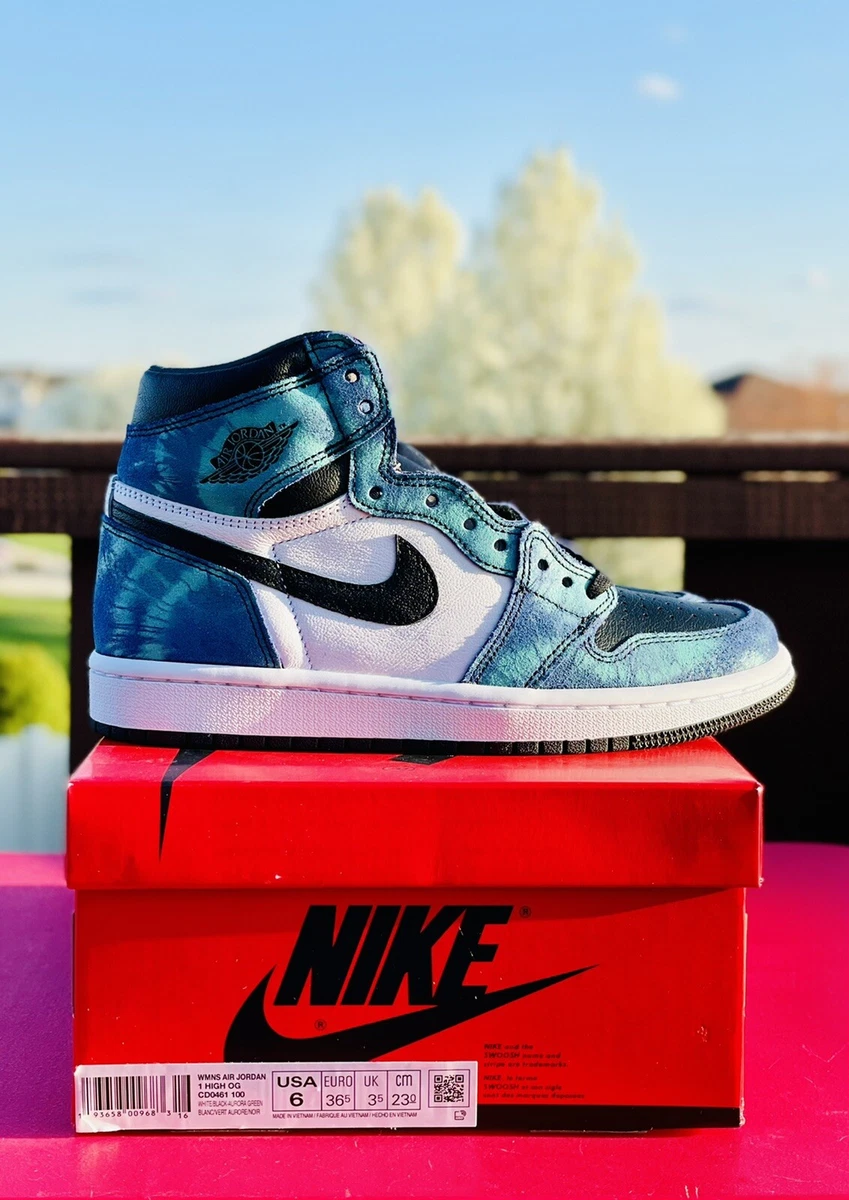 Nike Air Jordan 1 High Tie Dye Aurora Green Women Size 6 / GS 4.5 Max Force Dunk