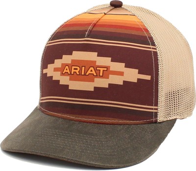 Ariat Womens Hat Baseball Cap Mesh Snap Back Aztec Tan A300017908