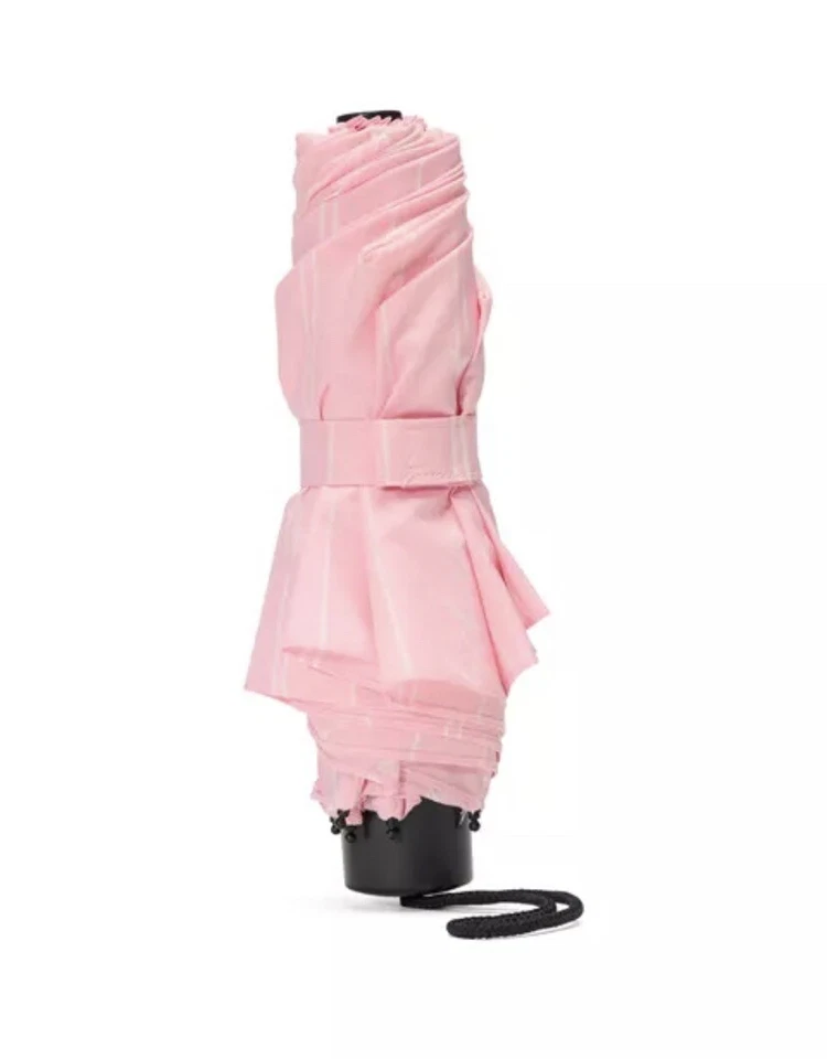 Victoria’s Secret Compact Umbrella ICONIC STRIPE PINK WHITE PORATABLE New 2025 - Image 2 of 2