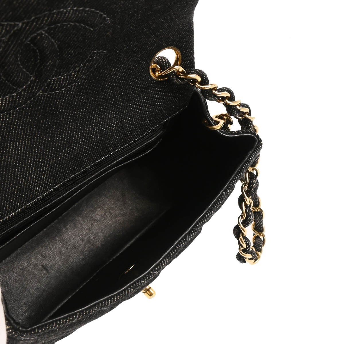 Chanel Black Denim Mini Classic Square Flap Bag 17 185461 | eBay