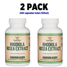 Double Wood, Rhodiola Rosea Extract, 2 PACK, 500 mg, 120 Capsules each