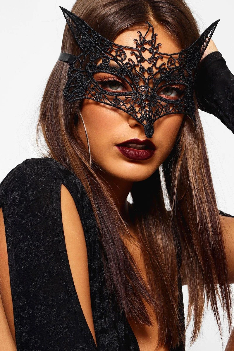 Ladies Eye Face Mask Foxy VENETIAN MASQUERADE HALLOWEEN PARTY LACE FANCY  DRESS | eBay