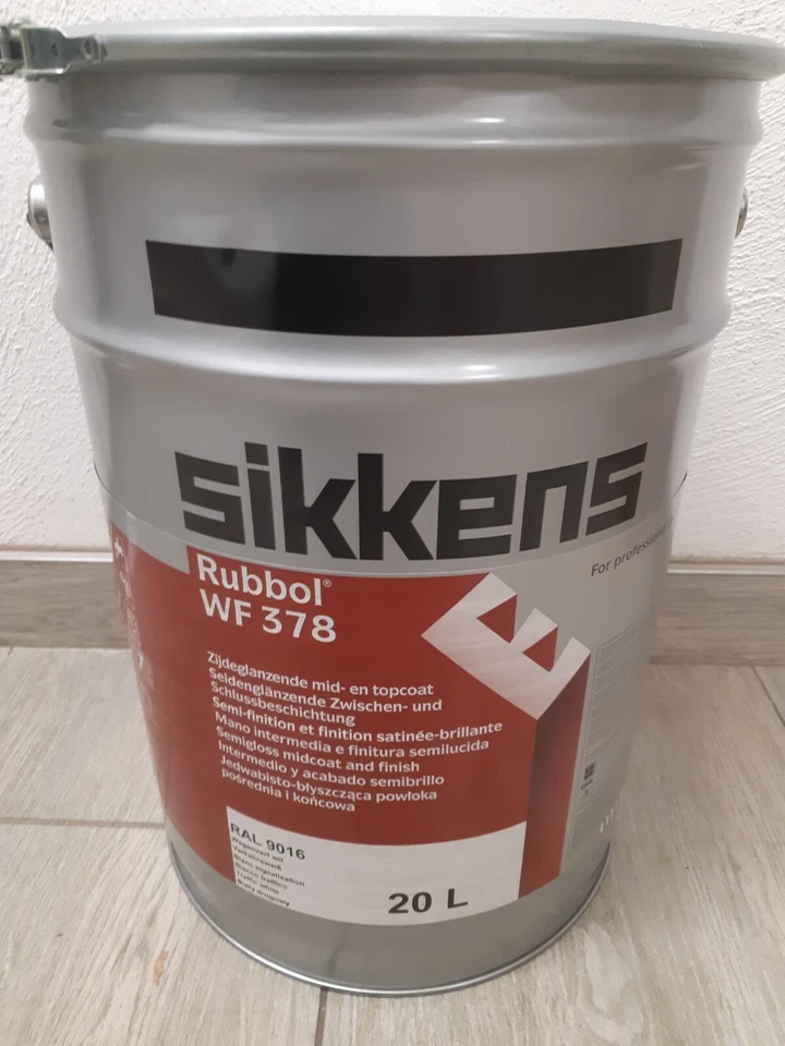 13,75€/L Sikkens Rubbol WF 378 Holz Innen/Aussen 20,0L RAL 9016 Verkehrsweiß (LV