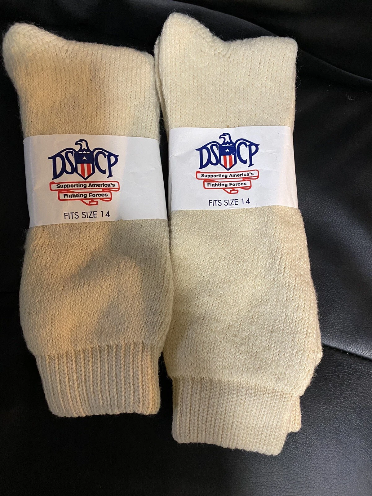 Military Issue Lot 2 pr DSCP Wool Blend Socks- Mens Size 14 New