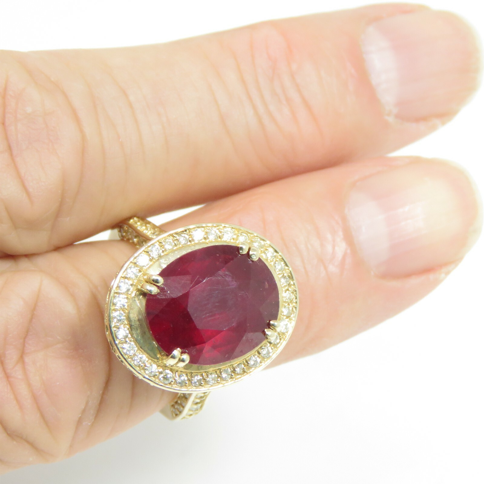 NYJEWEL 14k Yellow Gold 10ctw Natural Ruby & Diam… - image 5