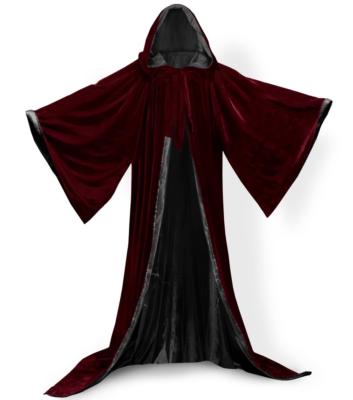 New Stock! Wine Red Cape Hooded Cloak Wizard Robes Costumes