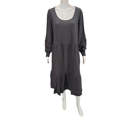 Canyon Retreat Damen Everyday Trendy Midikleid 1X Übergröße Washed Black