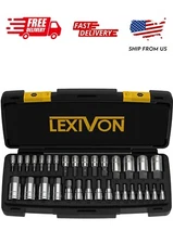 LEXIVON Master HEX Bit Socket Set, Premium S2 Alloy Steel | Complete 32-Piece, S