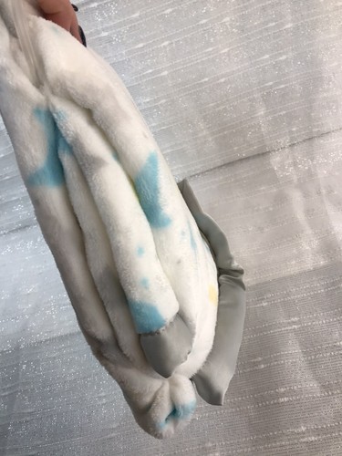 Parents Choice Moon And Stars Blue Yellow Gray Plush Baby Blanket Unisex NEW - Picture 6 of 9