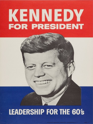 1960 John F. Kennedy Campaign Poster NEU Blechschild: "Leadership for the 60s"