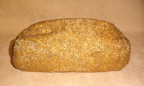 Atemberaubende 40er Jahre Gold Glasperlen Abend Clutch - Bild 5 von 10