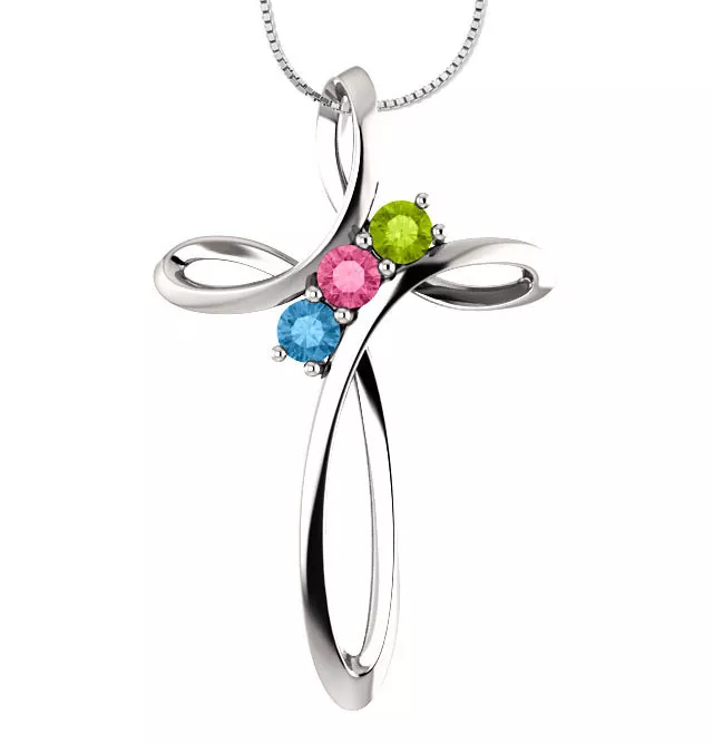 5 Birthstone Mothers Pendant with Diamonds Around by Christopher Michael -  MothersFamilyRings.com