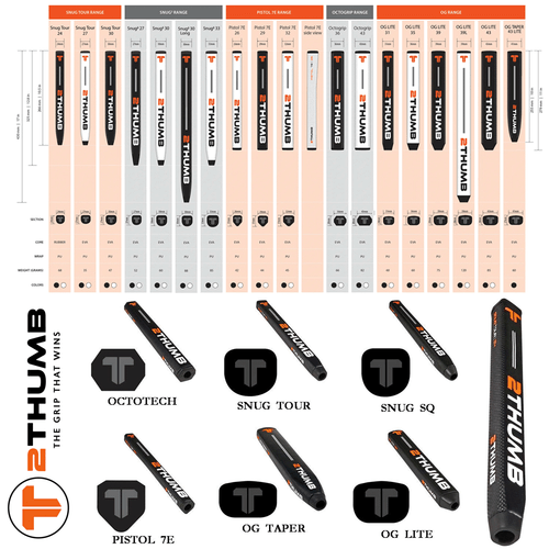 NEW 2025 2THUMB SNUG SQ GOLF PUTTER GRIP / ALL MODELS & SIZES +FREE GRIP TAPE - Picture 3 of 8
