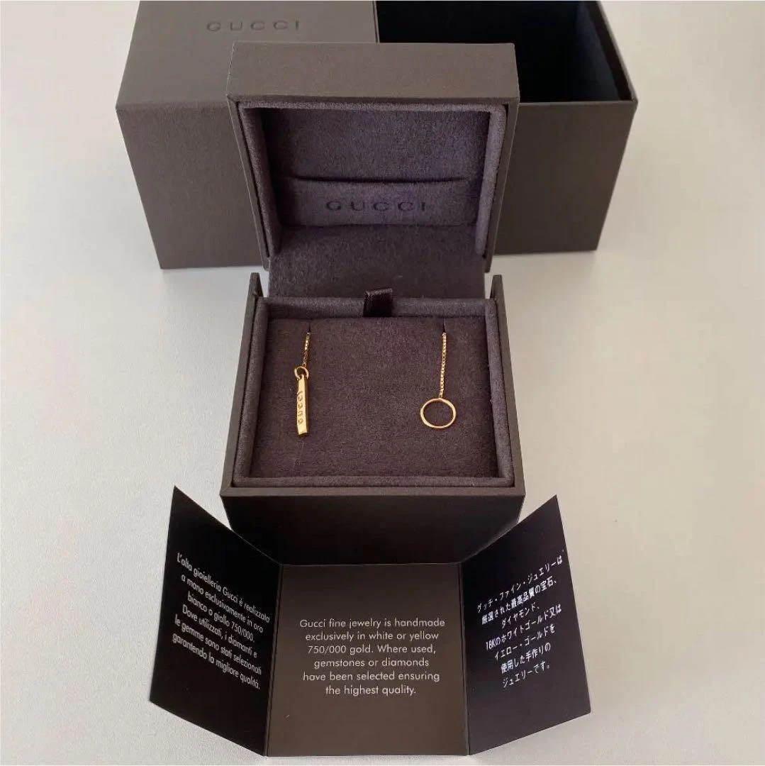 Collier femme GUCCI Lariat 18 kyg bijoux or jaune avec boîte authentique