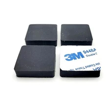 1" Wide Square x 1/4" Thick Rubber Stick on Feet 3M Adhesive Backing Bumper Pads