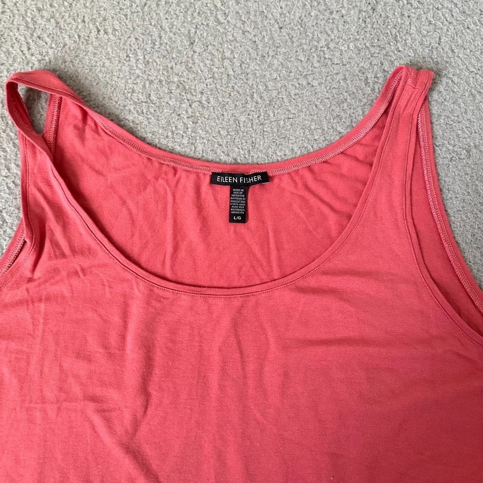 Suéter Eileen Fisher Mujer Grande Rosa Viscosa Spandex Hecho en EE. UU. Camiseta sin mangas Foto 2 de 4