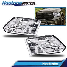 Fit For 09-12 Ram 1500 - 3500 Chrome Housing Clear Corner Headlight Head Lamp US