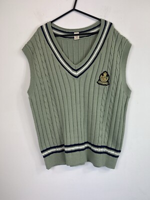 Urban Outfitters Sweater Vest Size Medium Oversized Cricket Cable Knit  Preppy UK