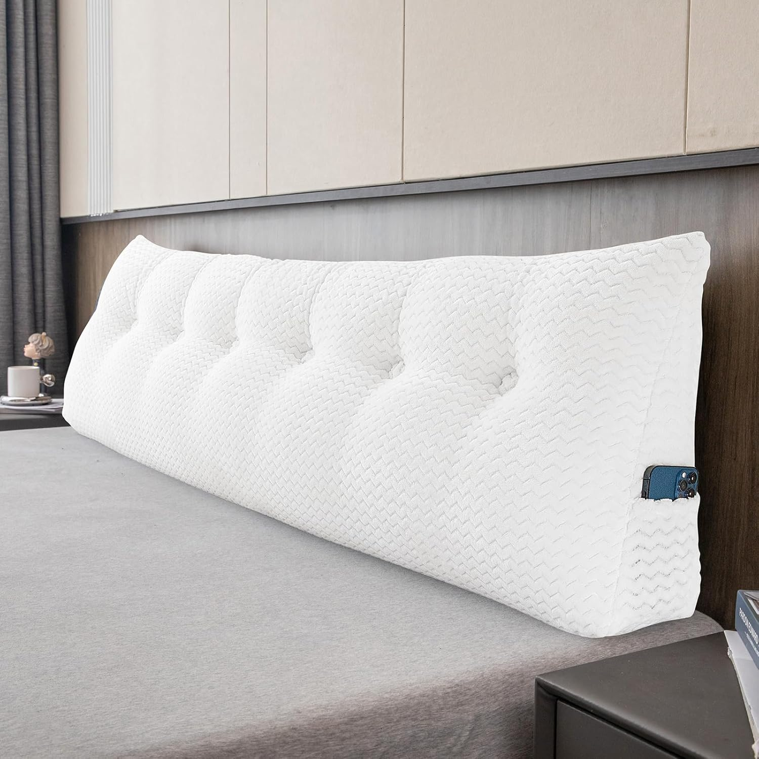 Large Bolster Wedge Headboard Backrest for Bed Support Positioning  