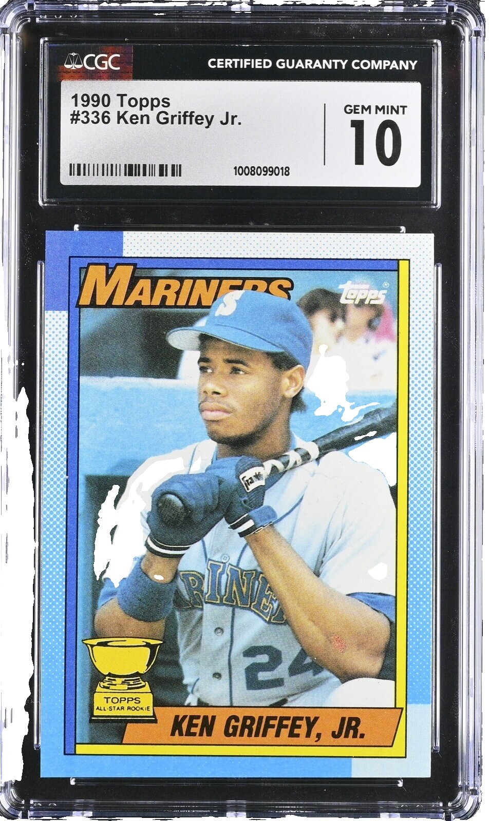 Ken Griffy jr カード 1990 UPPER DECK #156 KEN GRIFFEY JR TRIPLE ERROR VERSION PSA