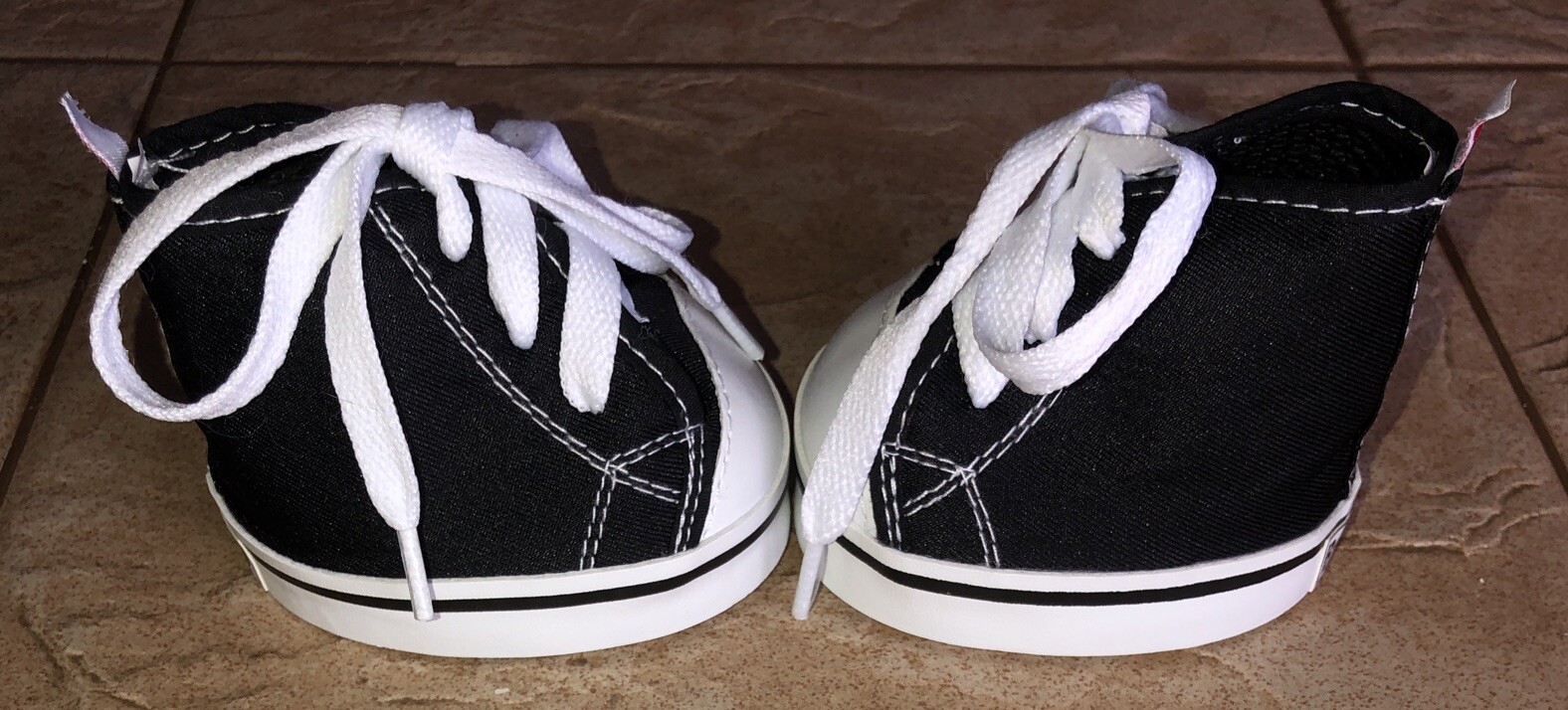 Build A Bear Black Converse Style High Top Chuck Taylor Tennis Shoes BAB Logo thumbnail 4