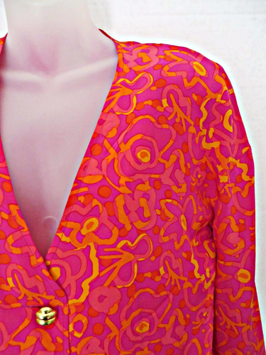 SIGRID OLSEN SEGRETS Silk Fuchsia Fuschia Pink Blazer Jacket Women Sz 4 6 8 NWT - Picture 6 of 12