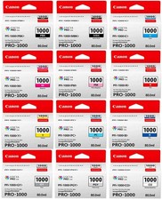 Genuine Canon PFI-1000 Original Ink Cartridges Canon ImagePROGRAF PRO 1000, Lot