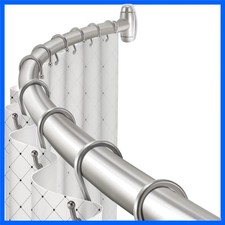 Wide Space Curved Shower Rod 48-72 Inches - Easy Install  Stylish Design