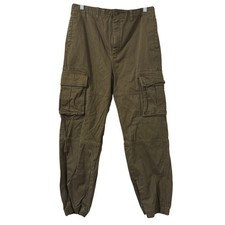Old Navy Cargo Pants Jogger Style Boys Sz 18 Olive Green Casual Y2k Style School