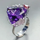 Vintage ring 27 ct Natural Amethyst Ring 925 Sterling Silver Size 8 /R458873
