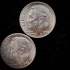 90% Silver - UNC 1964 Roosevelt Dime - 2 Dimes - Uncirculated Condition - 03-9