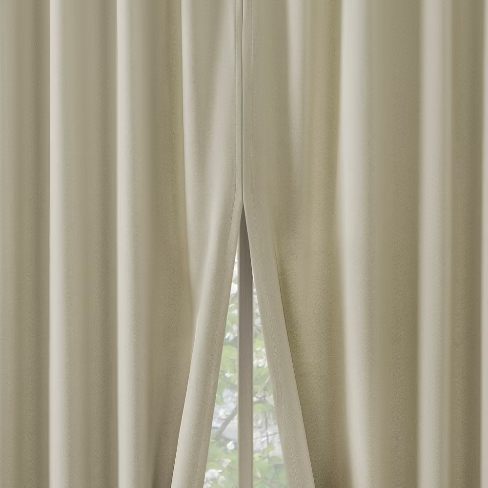 2pc 52''x84'' Sun Zero Blackout Aria Magnetic Closure Back Tab Curtain Panel