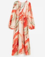 H&M Pastel Watercolour Print Kimono Midi Oversized Dress M 12 Bnwt