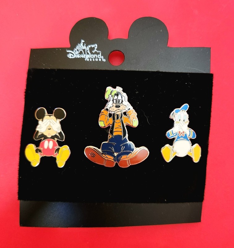 Disney See No Evil Hear No Evil Speak No Evil Fab 3 Pin Set 2000 MINT NWT